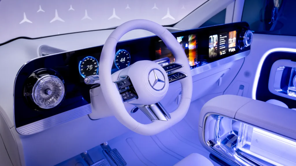 Mercedes Benz Vision V Limousine Interior Steering Wheel Auto Shanghai 2025