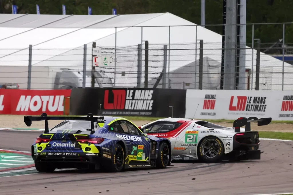 Valentino Rossi 46 BMW M4 Team WRT WEC 2025 Imola Ferrari 296 LMGT3 Crash Rev N Rumble